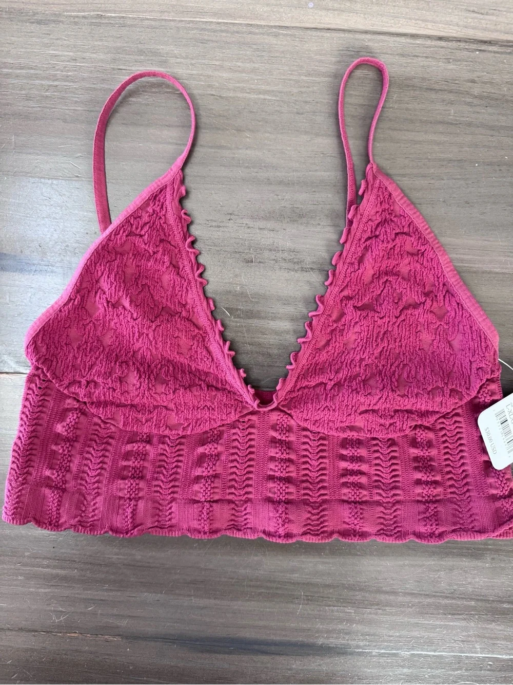 Free People Heirloom Seamless Bralette Women’s L/XL NWT Dreamy Mulberry
